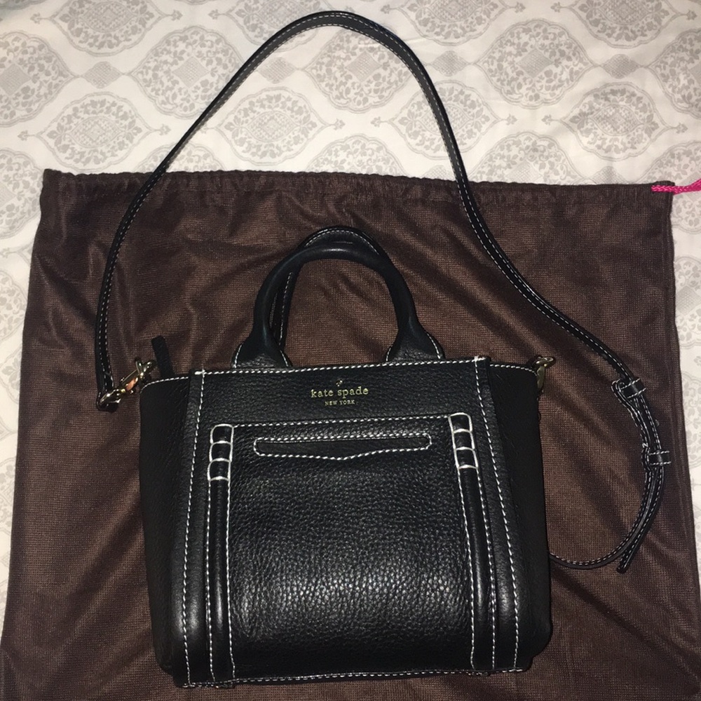 Kate Spade Grove Court Black Leather Satchel